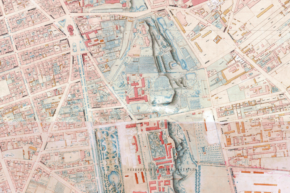 Fragment planów Warszawy Lindleya z lat 1897–1901