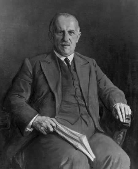 Premier Kazimierz Bartel, portret namalowany przez Stanisława Batowskiego, ok. 1936 r. [NAC].